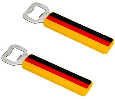 TopTen 2 Stück Deutschland Flaschenöffner, Fanartikel Deutschlandflagge Fahne Kronkorken-Öffner