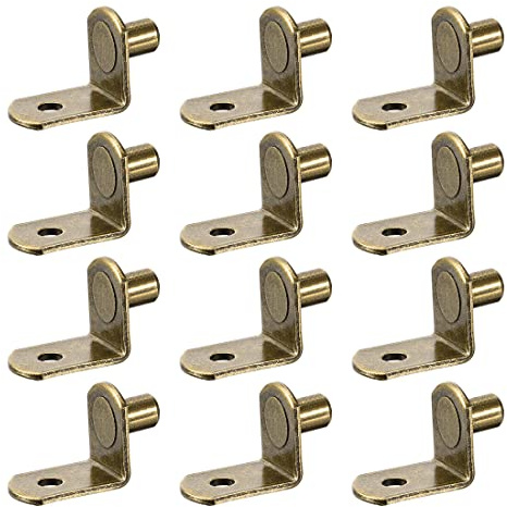 sourcing map Taquet étagère Cheville Support tablette, en forme de L de 6 mm, placard pour meuble avec trou, pour tablette cuisine, bronze, 20pcs