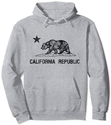 Kalifornien Republik Flagge Distressed Bär Pullover Hoodie