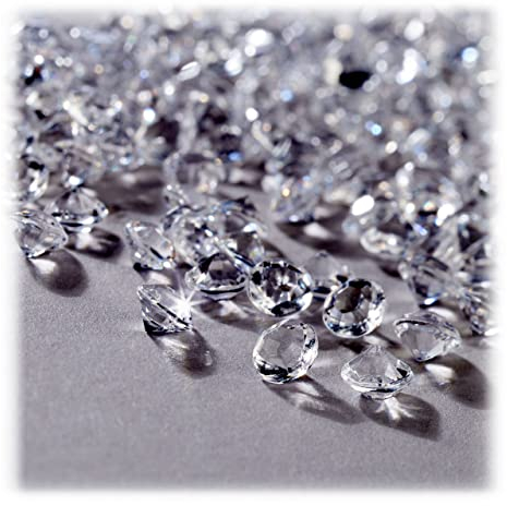 Relaxdays Dekodiamanten 3000er Set, Tischdeko Hochzeit, Dekosteine Diamanten, Glitzer, Kunststoff, 6 x 4 mm, transparent