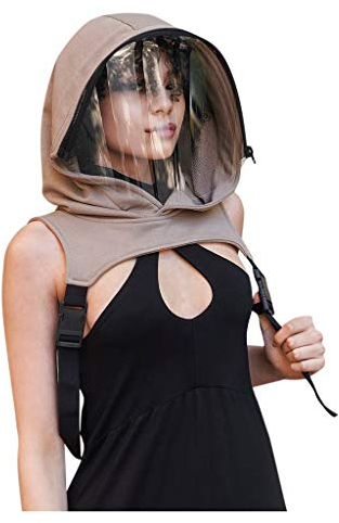 95 Gesichtsschild 360 ° Kopfschutz Visier Sicherheit Gesichtsschutz Face Cover mit Hut | Gesichtsschutz | Visier aus Kunststoff | Schutzschild | Mundschutz Augenschutz Gesichtsschutzschirm (Beige)