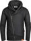 Grin&Bear Herren Kapuzenpullover mit schrägem Reissverschluss in schwarz, L, GEC016