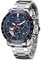 BY BENYAR - Reloj para Hombre, Impermeable, cronógrafo Luminoso, clásico, Relojes de Pulsera de Piel, Gran Esfera Fecha, analógico, para Hombre, Regalo Elegante, Acero Azul., Stainless Steel, Pulsera