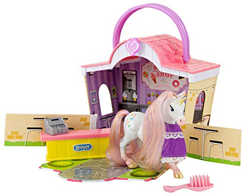 Breyer Cavalli Mane Beauty Li'L Beauties Playset, Spinkles' Sweet Shop, Modello #7432 (Rosa, Viola)