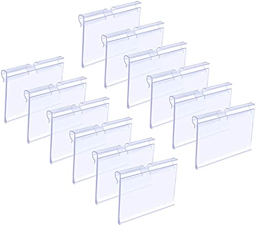 TOYANDONA 30PCS Tag Label Clip Sign Holder Wire Shelf Retail PVC Sign Display Stand Card Holder Label Holder for Supermarket Shopping Mall