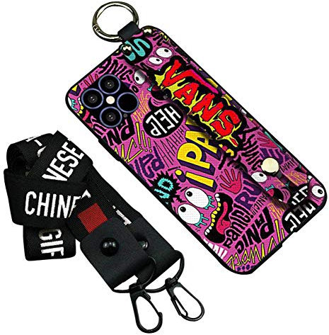 Cool Mobile Phone Case Compatible with Apple iPhone X/XS Soft Silicone Gel Protective Case Scratch-Resistant Bumper Case with Armband Stand and Band Graffiti Design Cover for Men (Fear Doodle)