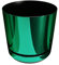 KORAD Vaso da fiori con sottobicchiere integrato - Decoro 087 - verde lucido, diametro 21 cm - Vaso per piante in plastica di alta qualità - Pentola di piante decorativo con fori di drenaggio
