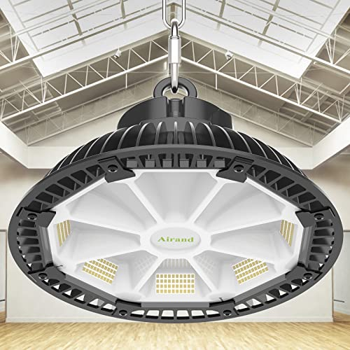 Airand Hallenstrahler LED Hallenbeleuchtung 200W LED Industrielampe UFO 28000LM Hallenleuchte LED Werkstattlampe IP65 Wasserdicht LED High Bay Licht für Garage Terrasse Baustellen Halle Scheune 5500K