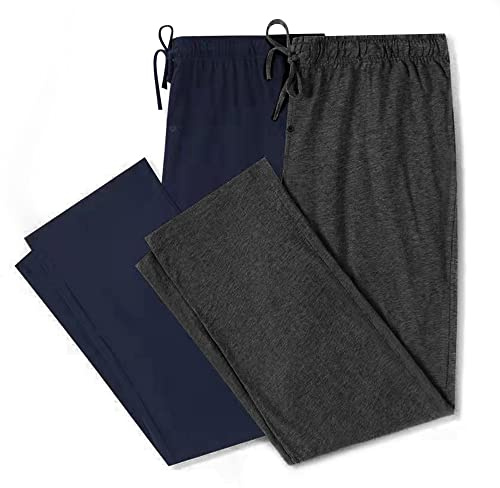 U2SKIIN Men 100% Cotton Pajama Pants Soft Lightweight Pj Bottoms | Lounge Pant with Pockets and Button Fly, Breathable Sleep Pants, Year-Round Comfort, Classic Fit