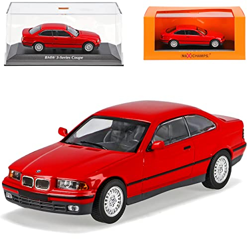alles-meine.de GmbH B*M*W 3er E36 Coupe Rot 1990-2000 1/43 Minichamps Maxichamps Modell Auto mit individiuellem Wunschkennzeichen