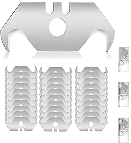 30 Pezzo Lame Trapezoidali, Lama a Uncino, Lame Sostitutive, Safety Cutter Lame Cutter, Lame a Gancio Trapezoidali Ultra Affilate Adatte a Coltelli da Taglio e Coltelli di Utilità