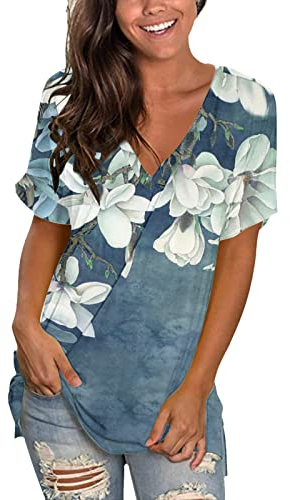 GFPGNDFHG Longshirt Damen Kurzarm lässig Langarm blusenshirt Blouses for Women Tasche Damen Bluse Weiss gestreift v Ausschnitt Damen Party Oberteile Frauen Tedi online Shop Oberteil