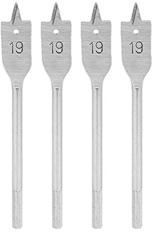 Juego de 4 Brocas de Pala, Brocas Planas Para Madera, Brocas Planas de Pala de Acero con Alto Contenido de Carbono Para Madera Herramientas de PerforacióN de Bricolaje 19mm