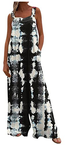 Latzhose Damen Jumpsuit Cordoverall Vintage Overall Ärmellose Riemenoverall Latzhose,Hosen Jugendliche Mädchen Jogginghosen Für Damen Jumpsuit Mädchen Mode Casual Solid Color (M,3-Schwarz)
