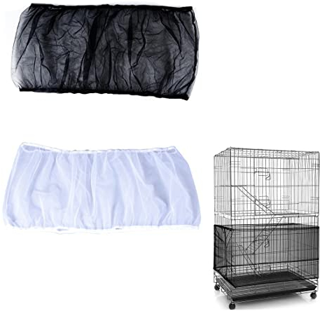 TSLRSA 2 Pcs Vogelkäfigabdeckung, Vogelkäfigschürze, Vogelkäfignetz, Nylon-Netz-Vogelkäfigabdeckung - Erweiterbar, für Vögel mit belüftetem staubdichtem Papagei verstellbarer Umfang 88-166 cm