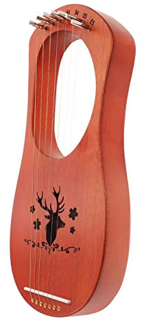 ibasenice 1 Jeu Harpe 7 Cordes Harpe Naturelle Portable Instrument De Musique Pour Adultes Main Lyre Harpe Lyre 7 Tons Lyre à 7 Cordes Harpe Lyre Bricolage Majeur Acier Artisanat