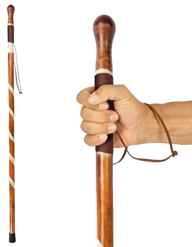 Vive Wooden Walking Stick - (48) Willow Cane for Seniors Hiking & Balance - Heavy Duty Carved Twisted Wood Sticks for Men & Women - Stylish Support Pole for Outdoor Trekking & Weight Bearing