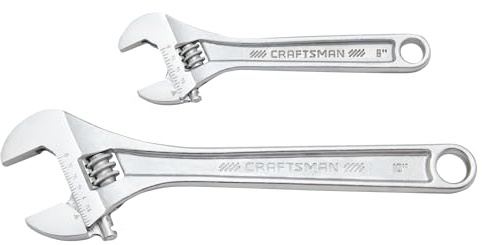 CRAFTSMAN All Steel Adjustable Wrench Set, 2 Piece (CMMT12006)