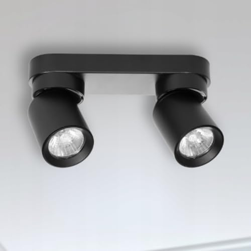 Miratic Deckenleuchte und Wandleuchte Spot GU10 Spots Deckenleuchte für Elegantes und Modernes Ambiente Deckenlampe GU10 (schwarz/zwei Lichtquellen)(Glühbirne fehlt)