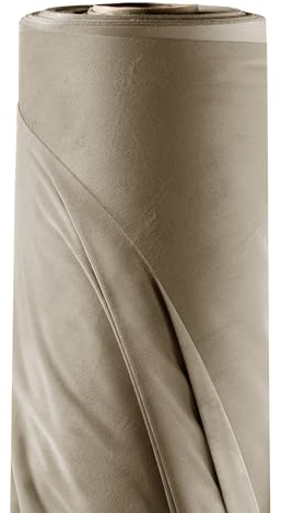 Filumi Stoff Meterware 1m, Breite 3m, Beige, Samtstoff, Stoffe zum Nähen, Vorhangstoff, Polsterstoff, Möbelstoff, Stoff für Kissenbezüge, stoffhose Velto