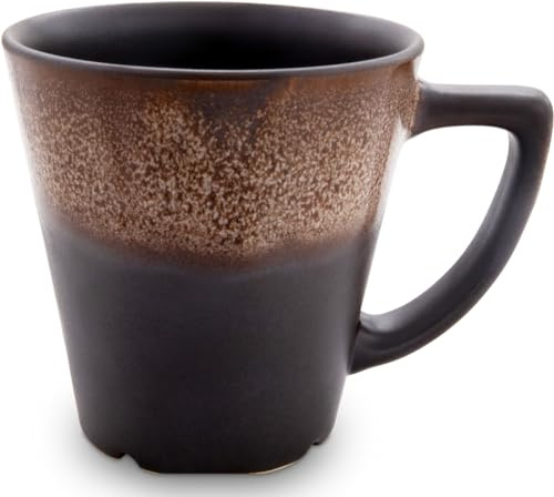 Bunzlauer keramik 350 ml konischer Becher Teebecher Kaffeebecher Teetasse Ø 10,2 cm, H 8,6 cm Dekor ZACIEK braun