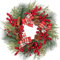 20 Zoll/50 cm Weihnachtskranz Türkranz Beerenkranz mit Dekorative Tannenzapfen, Rot Beeren und Schleife für Haustür, Hauswandbehang oder Christbaumschmuck Türschild Deko Türdeko Weihnachtsdekoration
