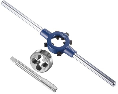 CoCud Set Manico Maschio Filiere, Filiere Unf 5/16-24 Adatte OD 16mm 25mm / Filiere M7-M8, Kit Attrezzi Filettatura Acciaio Alta Velocità-(Applicazioni: Riparazione Filettature)