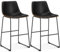 DUMOS Barhocker 2er Set, Moderner Stil Barstuhl mit Sitzkissen Aus Pu-Leder Und Metallbein Bar Stool mit lehne, 76 cm, Geeignet für Die Bar, Die Küche und Das Wohnzimmer (Schwarz)