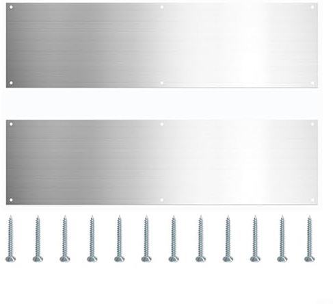 2Pcs Metal Door Panel Protector, Stainless Steel Door Gap Plate, Outer Door Skirting Board, Door Bottom Baffle Keep Doors No Scratch