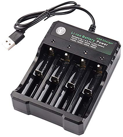 Persistence 18650 Cargador de BateríA de Litio 4 Ranuras 3.7V Soporte de Carga USB Inteligente 14500 Cargador de Linterna Brillante