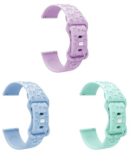 Silikon Armband für Withings ScanWatch 2 38mm, 18mm Wasserdichte Weiche Ersatzriemen, Weiches Silikon Ersatzarmband Uhrenarmband Sportarmband für Damen Herren (ZZ-Himmelblau/Hellgrün/Lila)