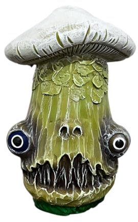 Spaventoso Halloween Puntelli ,Halloween Ornamenti in Resina,Ornamento Horror di Halloween,Statuetta in Funghi di Halloween,Halloween Decorazioni Giardino Realistico,Ornamenti Funghi di Halloween180g