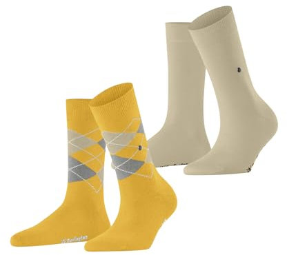 Burlington Damen Socken Everyday Mix Multipack W So Baumwolle gemustert 2 Paar, Gelb Mustart 1318, 36-41