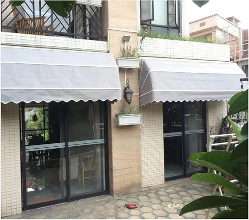 Tenda per Porte e finestre Tettoia Parasole Copertura per Patio Esterno - Tettoia Fissa con Telaio in Alluminio - Decorazione per finestre Facile da installare per Villa Bar Commerciale, per