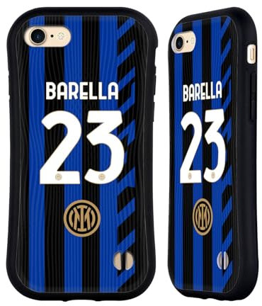 Head Case Designs Licenza Ufficiale Inter Milan Nicolò Barella 2024/25 Giocatori Home Kit Custodia Cover Ibrida Compatibile con Apple iPhone 7/8 / SE 2020 & 2022