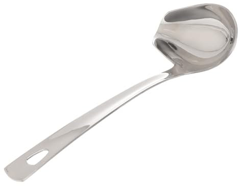 OKUMEYR 1pezzi Cucchiaio Da Salsa Inossidabile Con Manico Esteso Utensile Da Tavola Elegante Per Decorazione Di Salse e Condimenti Cucchiaio Creativo Per Cucina