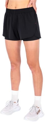 Fusion leichte 2 in 1 Laufshorts mit Tasche für Damen (DE/NL/SE/PL, Alphanumerisch, S, Regular, Regular, Black)