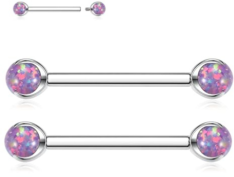 AROWRO Titan bröstvårtspiercing Nippelpiercing Zungenpiercing Bröstvårta Stänger Bröstvårtspiercing Zungensteg Piercing Invändig gänga Tungenpiercing, 1.6 mm x 12 mm, Titan