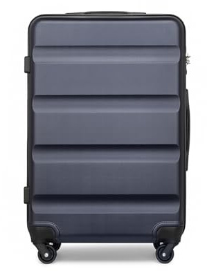 KONO Hartschalenkoffer Größe L leicht, 66 × 45 × 26 cm, 63 Liter,Dunkelblau | Reisekoffer mit 4 leisen 360°Rollen, YKK-Reißverschluss & TSA-Schloss, robuster ABS+PC-Schale，für Geschäftsreisen & Urlaub