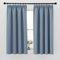 PONY DANCE Rideau pour Petite Fenetre - Rideau Court Occultant Thermiques Décoration Chambre Cuisine Double Panneaux pour Maison Galon Fronceur Brise-bise, L 140 x H 145 cm, Bleu Vintage