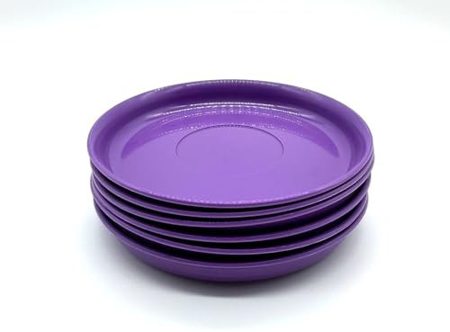 Kimmel Lot de 6 assiettes de 14 cm - Réutilisables - En plastique - Violet