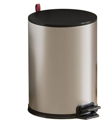 Mülleimer Für Den Innenbereich, Rund, Edelstahl, Mit Deckel Mit Soft-Close-Funktion, Fußpedal Und Herausnehmbarem Inneneimer, 8/10/15 Liter