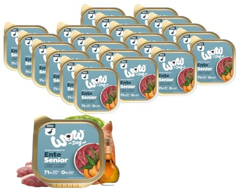 WOW Dog Senior Nassfutter mit Ente 22 x 150g | ohne Getreide & Zucker