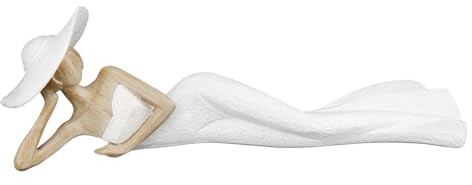 MF Dekofigur Lady Marry Dame mit Hut Elegant Weiß