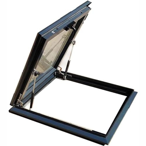 Fenêtre de toit de secours 1 pièce - Trappe d'accès for puits de lumière for greniers, vérandas et sous-sols - Conception en aluminium et verre trempé(60x90cm)