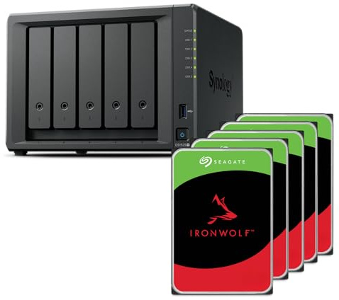 Synology Diskstation NAS DS1525+ 10TB Bundle Seagate (5X 2TB Ironwolf) 5 Bay Plus Serie mit Ryzen R1600, 8GB Ram