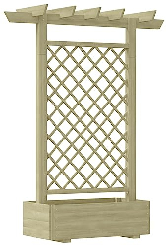 Generico Fioriera con Pergolato da Giardino 162x56x204 cm in Legno,Archi, tralicci e pergole