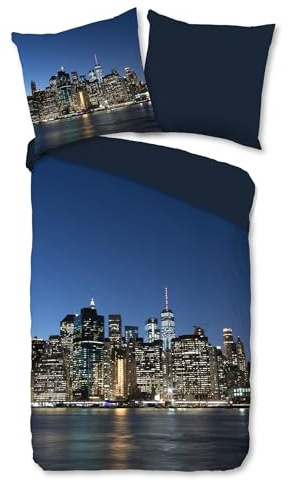 JACK Mikrofaser Wende Bettwäsche 2 TLG. 135x200cm NY City Stadt Meer New York