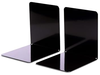 MAUL Buchstütze aus Metall (2er Pack) 14x12x14cm | Bücherstütze möbelschonend mit Filzunterseite | Bücherhalter, Organzier für Kinder, Bücher, Büro, Regal | Stilvoller Buchhalter | Schwarz