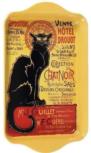 Cartexpo P10850 Mini-Tablett aus Metall, Chat Noir